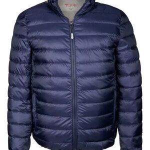 Tumi PAX Patrol Packable Travel Puffer Jacket Size L Navy